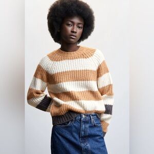 Mango - NWOT Round Neck Striped Sweater - Size M